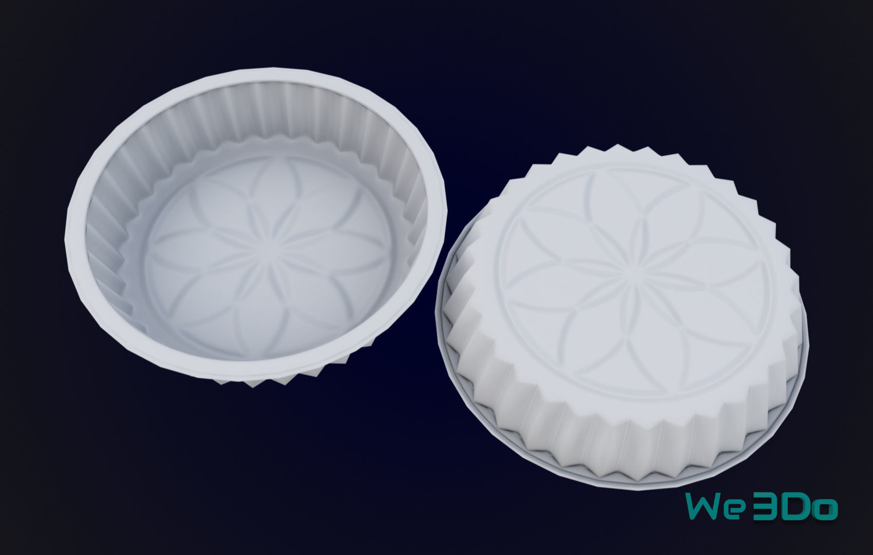 Round Aluminum Foil Lunch Box Low-poly 3D model_14