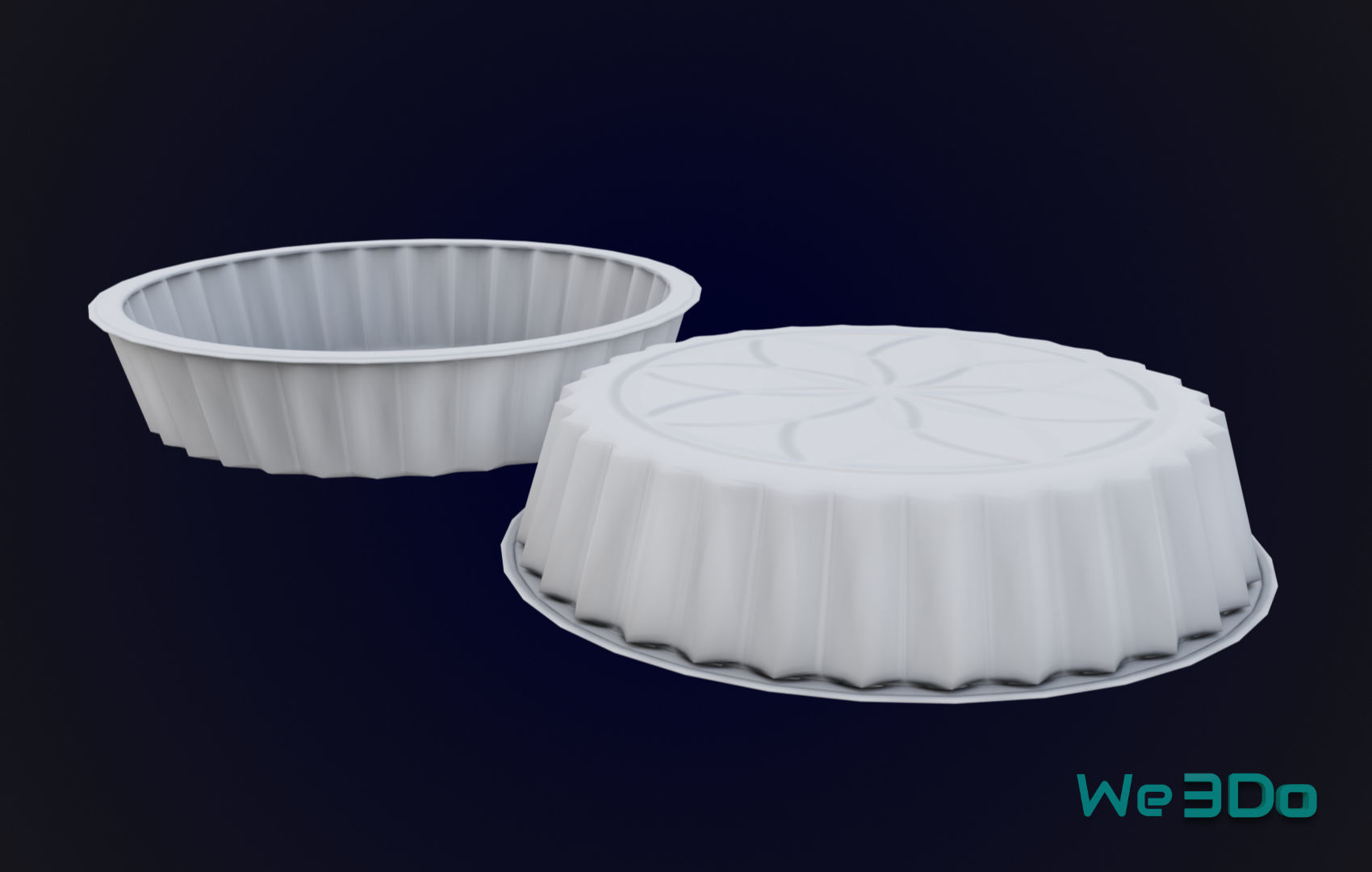 Round Aluminum Foil Lunch Box Low-poly 3D model_8