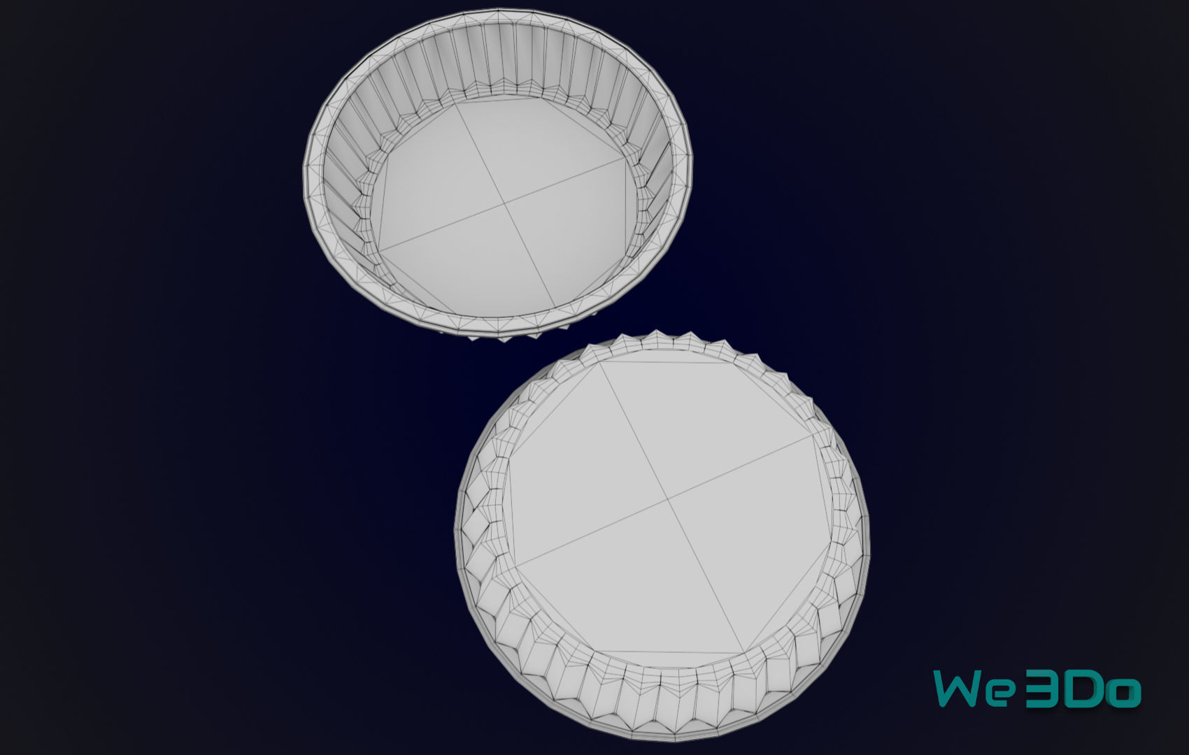 Round Aluminum Foil Lunch Box Low-poly 3D model_26