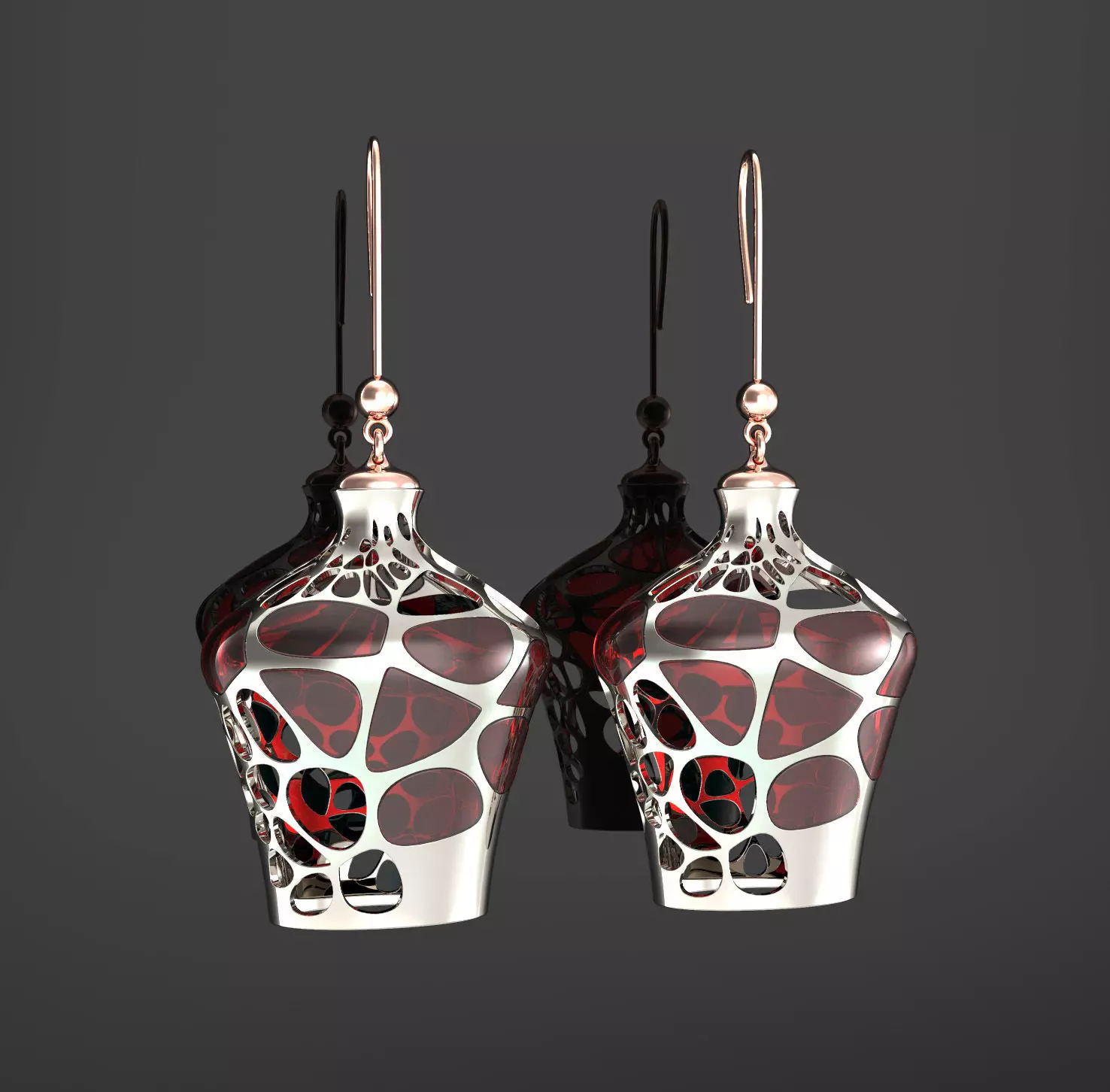 Earrings voroni Free 3D model