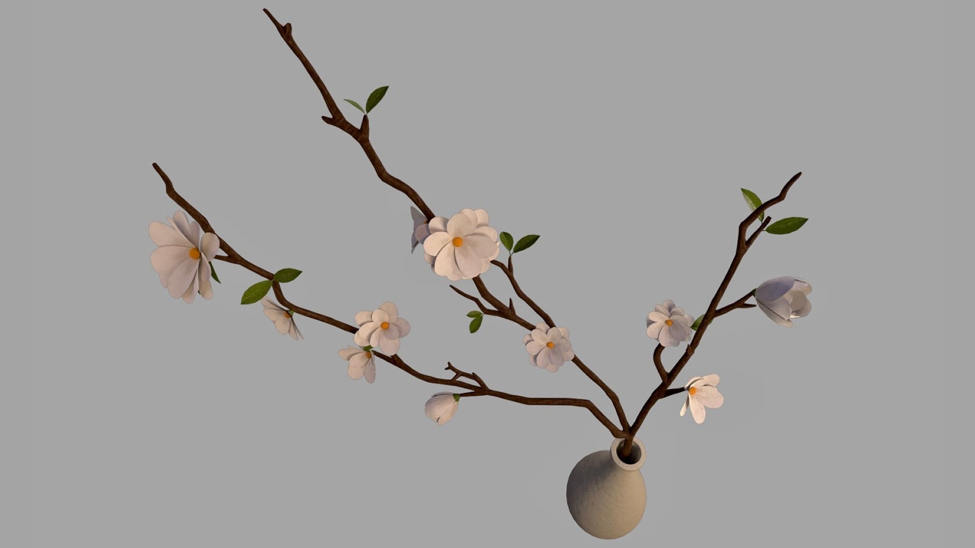 Flower in Vase Low-poly 3D model_5