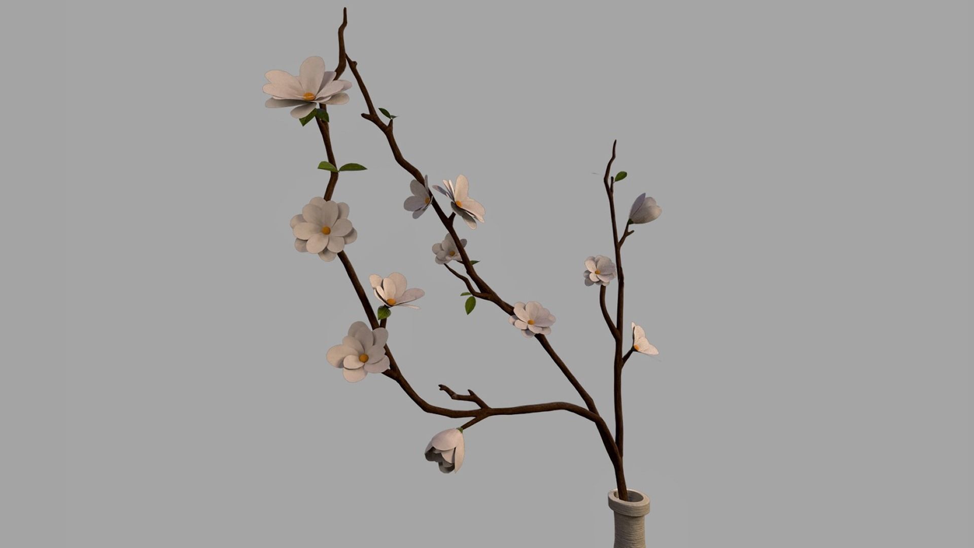 Flower in Vase Low-poly 3D model_3