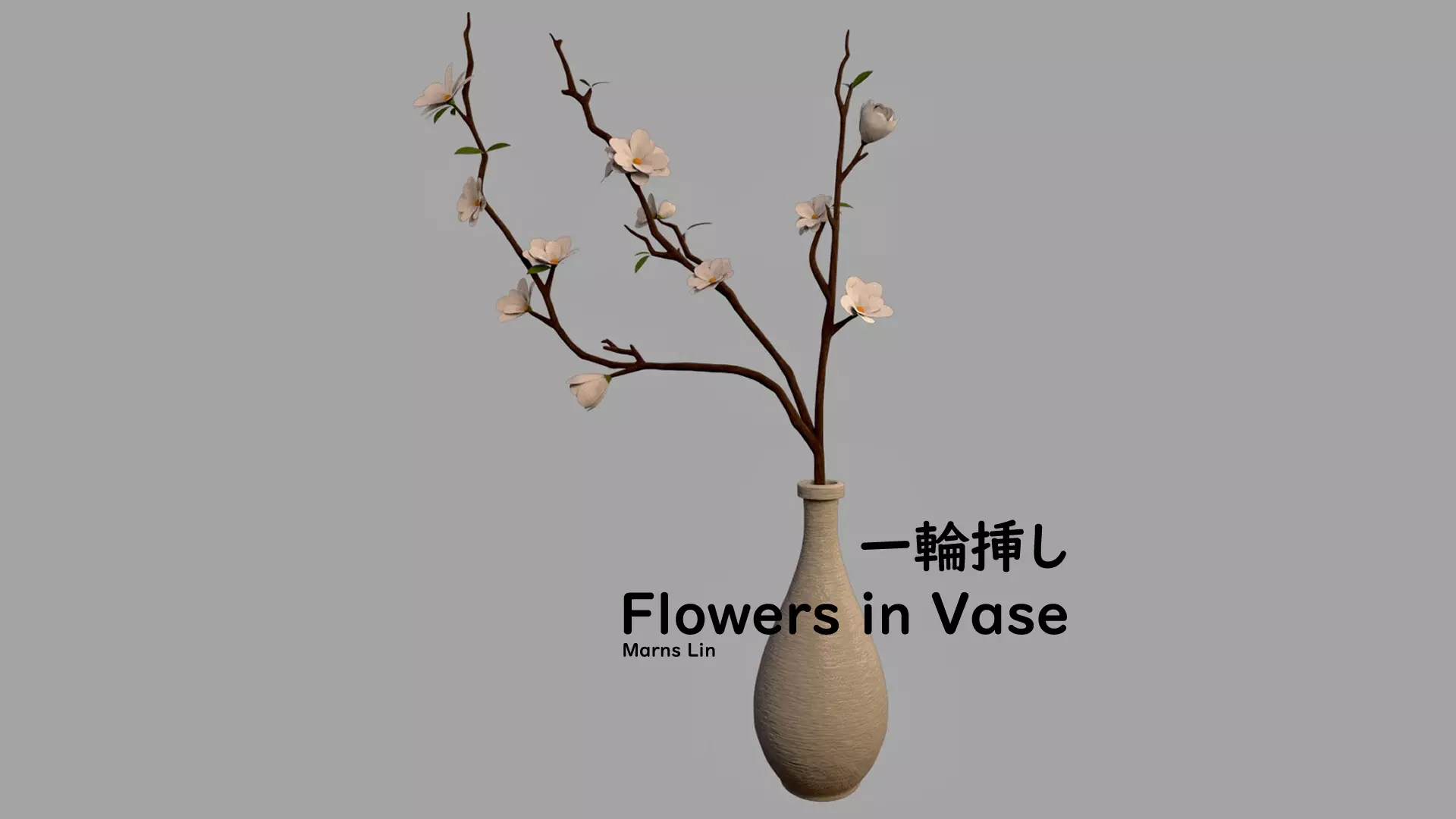 Flower in Vase Low-poly 3D model_0