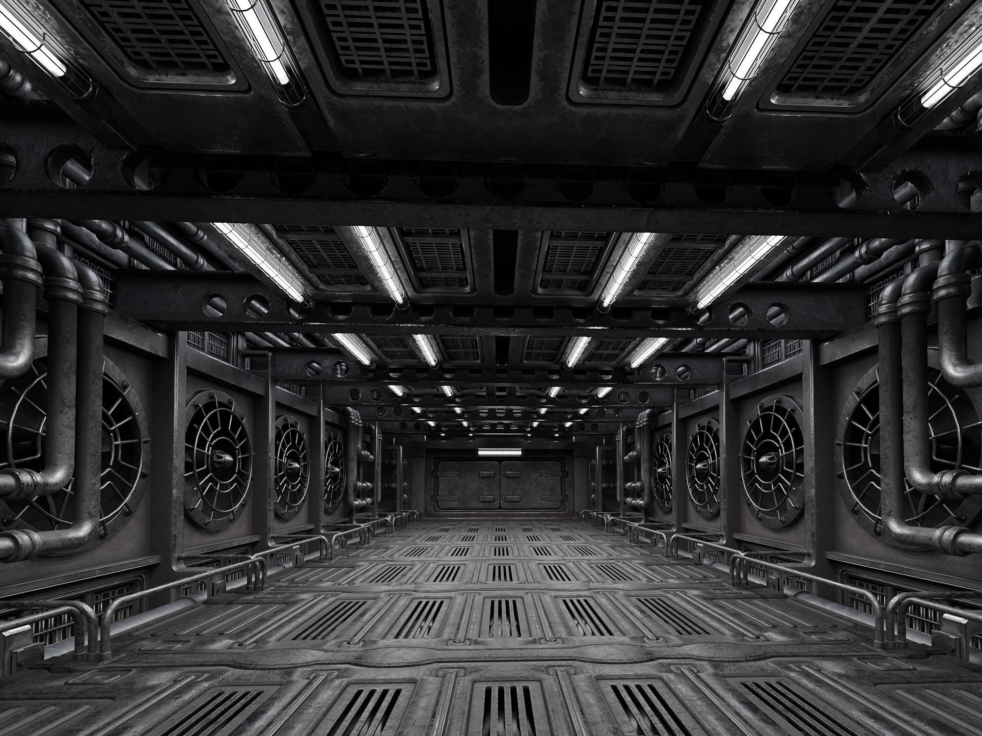 Industrial Showroom Low-poly 3D model_3