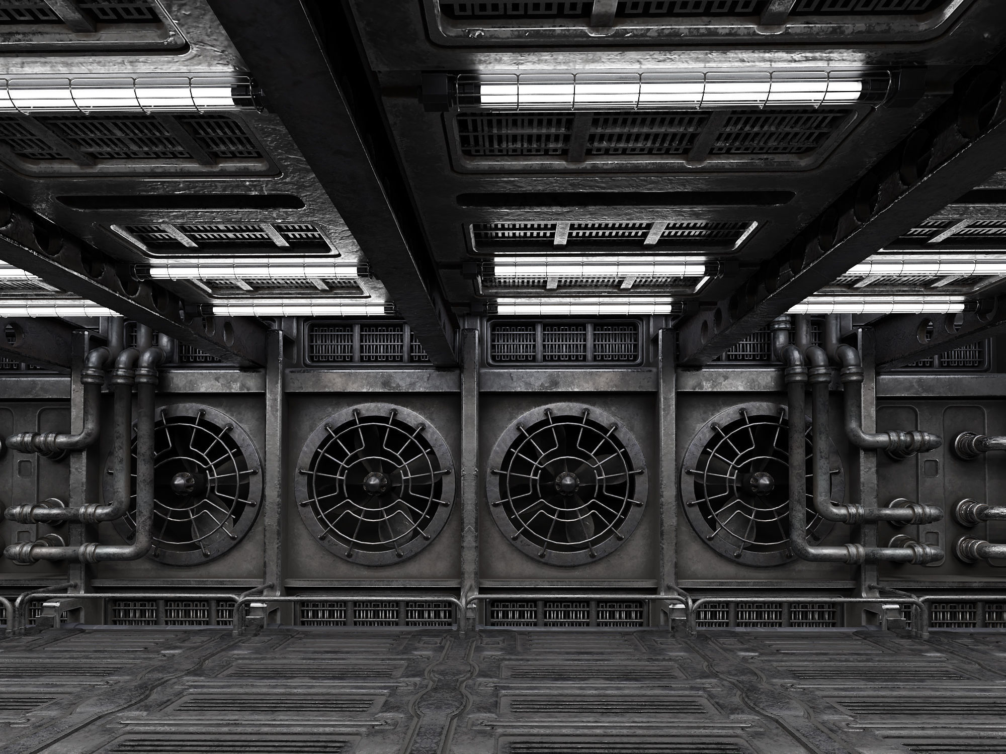 Industrial Showroom Low-poly 3D model_7