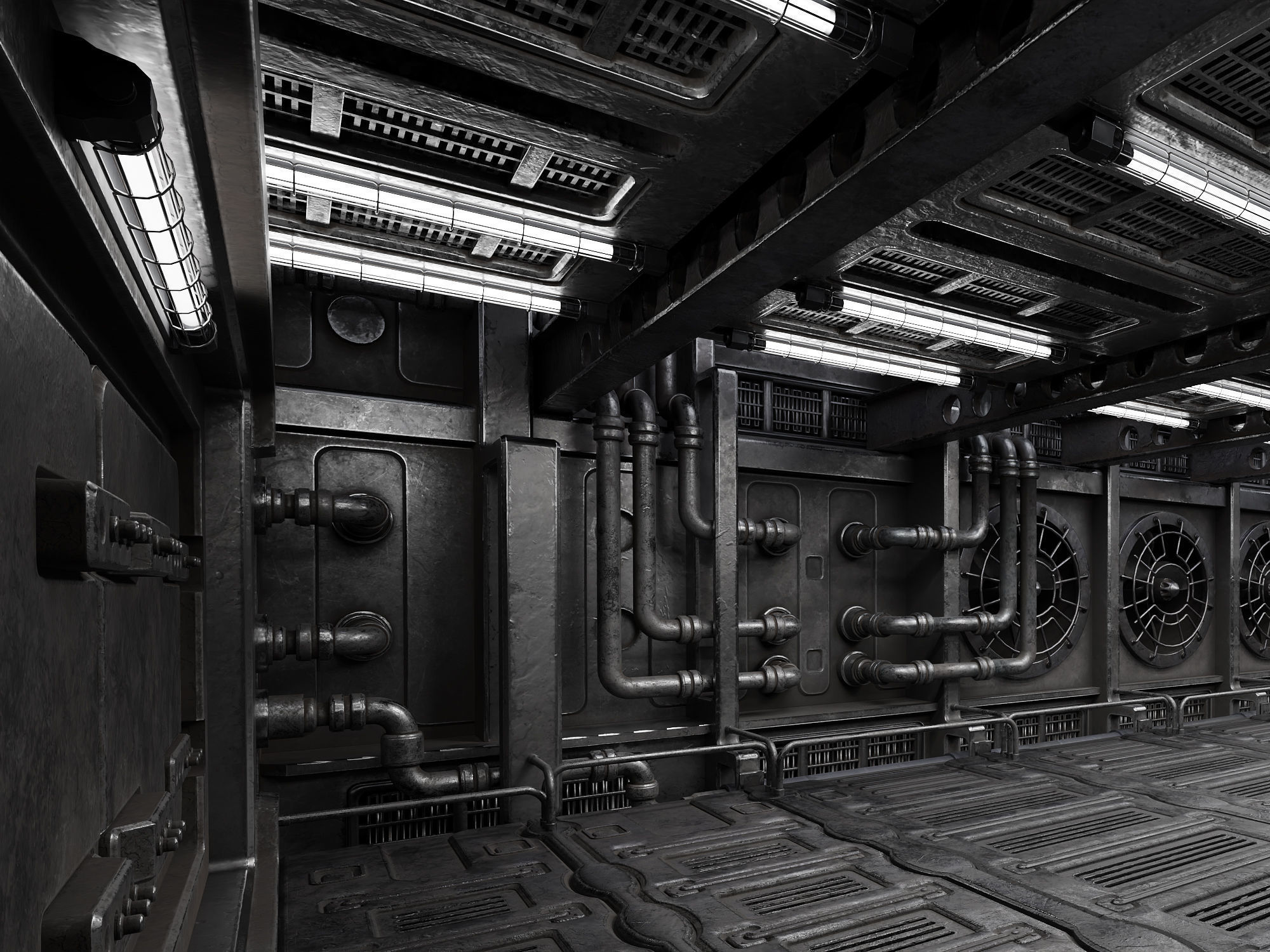 Industrial Showroom Low-poly 3D model_5