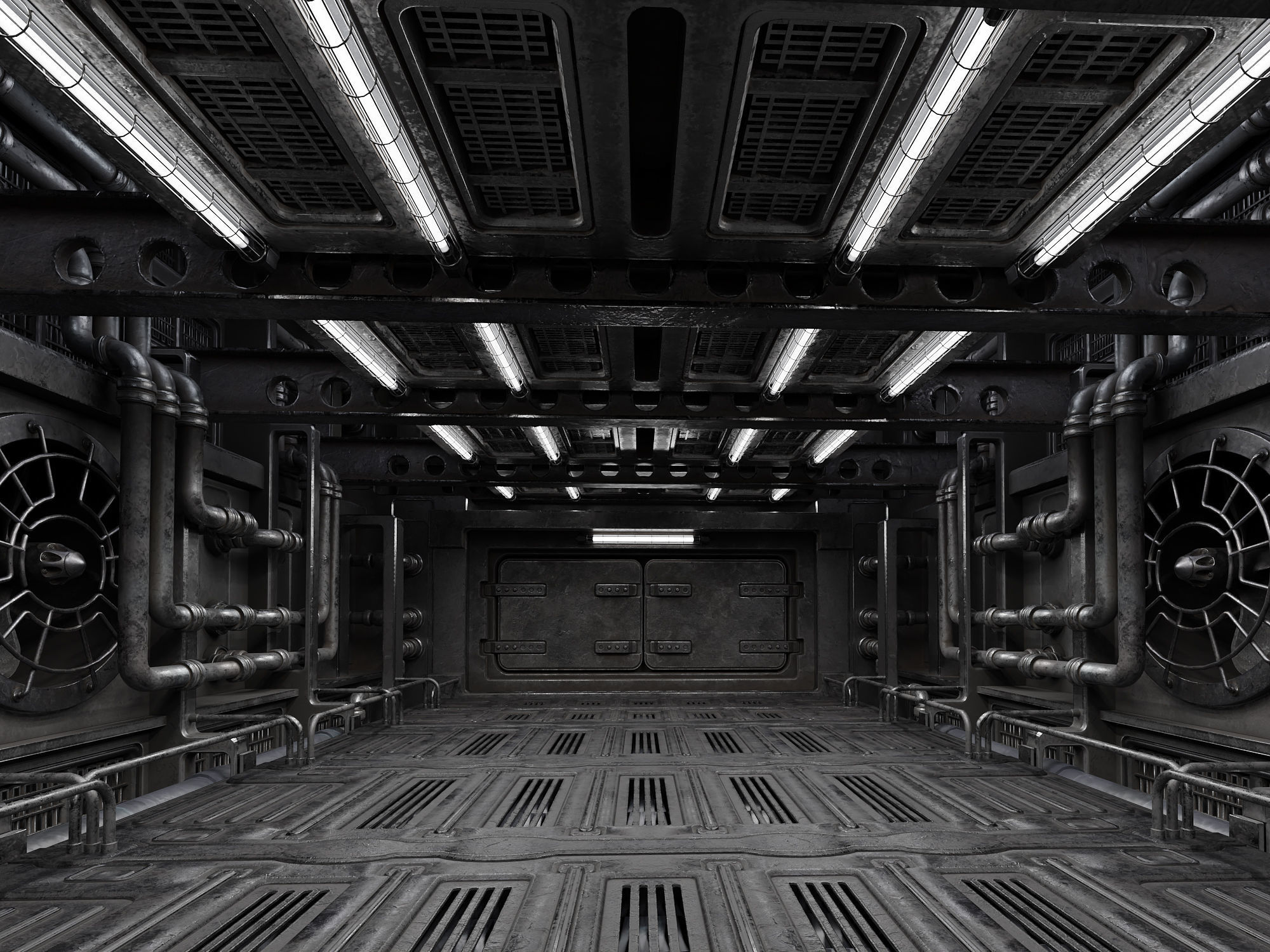 Industrial Showroom Low-poly 3D model_4