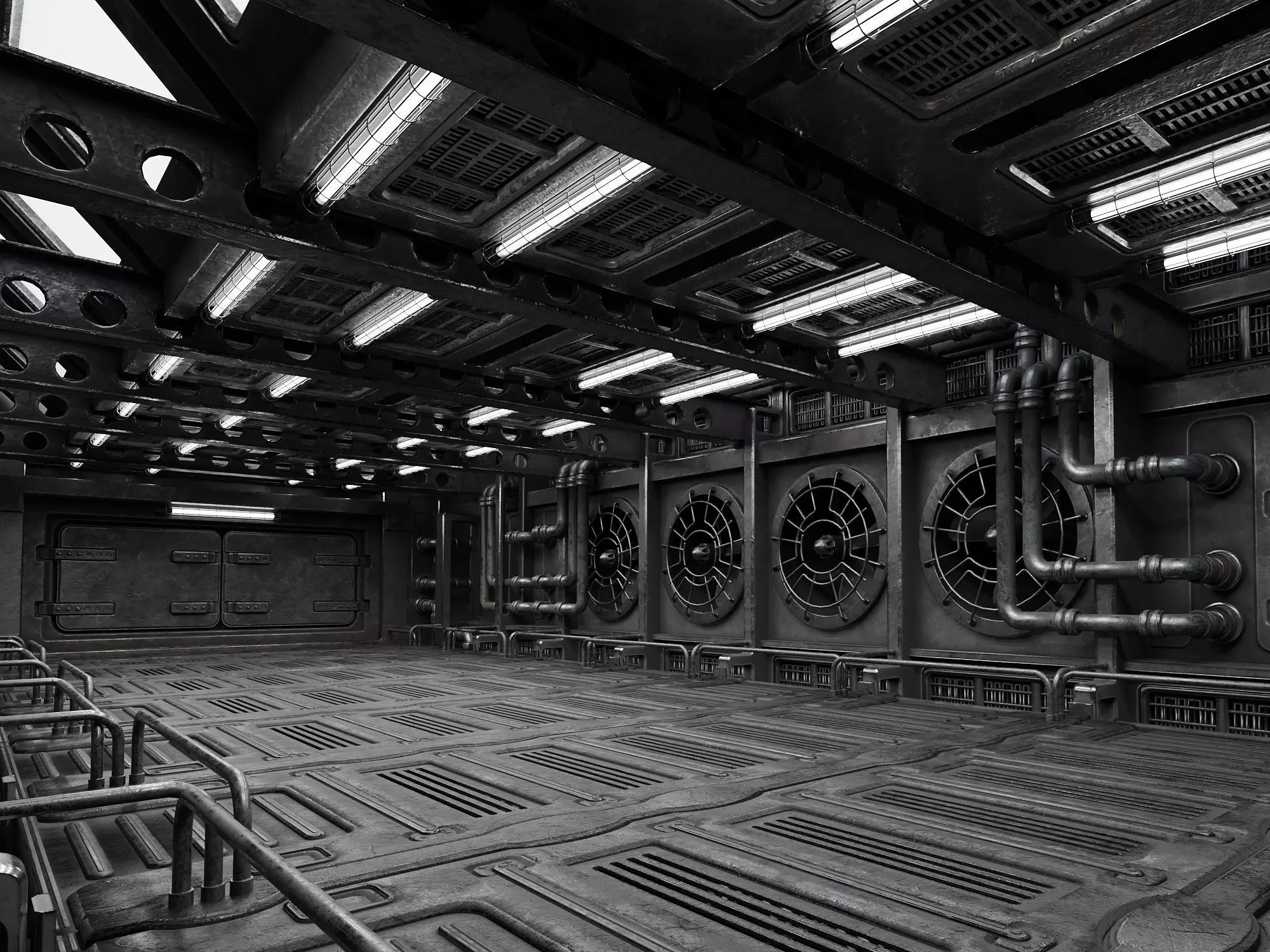 Industrial Showroom Low-poly 3D model_0