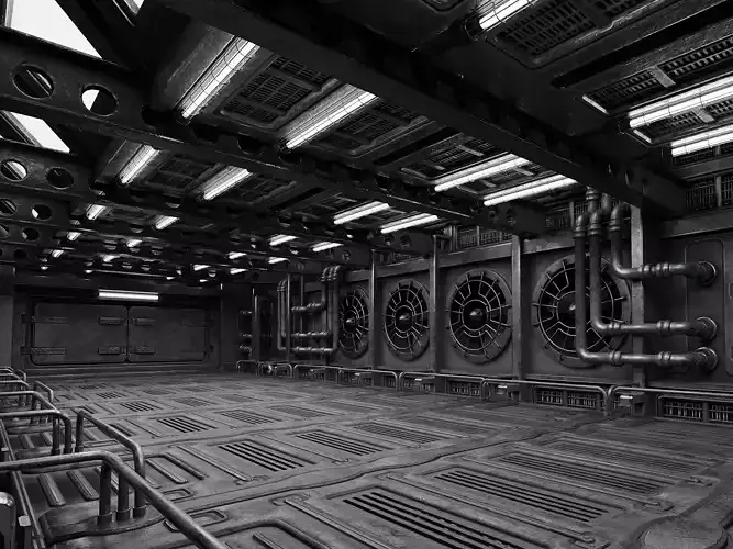 Industrial Showroom Low-poly 3D model