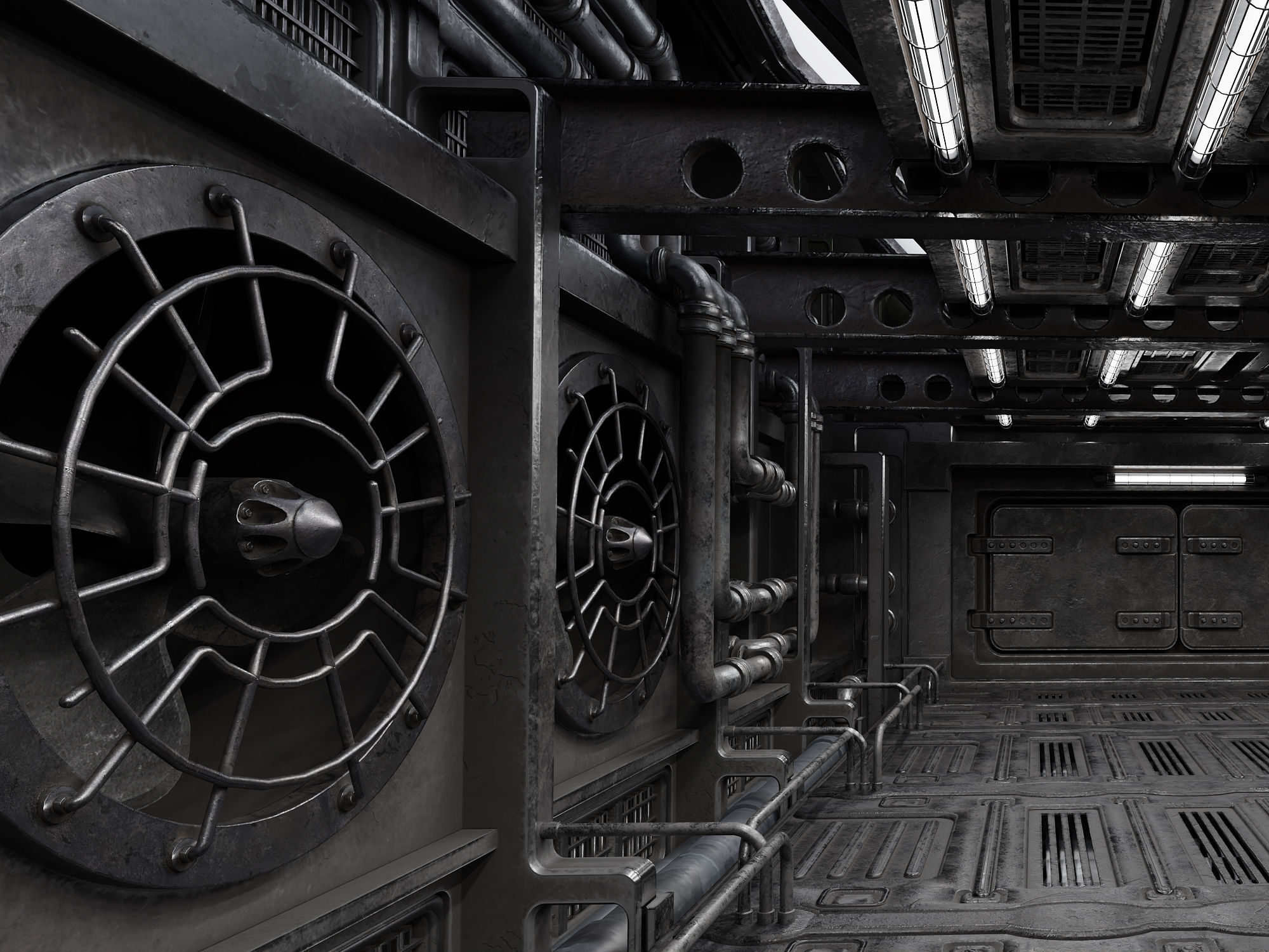 Industrial Showroom Low-poly 3D model_6