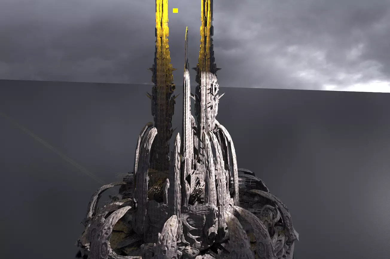 Sci Fi Wraith Claw City Tower Kit bash 3D model_0