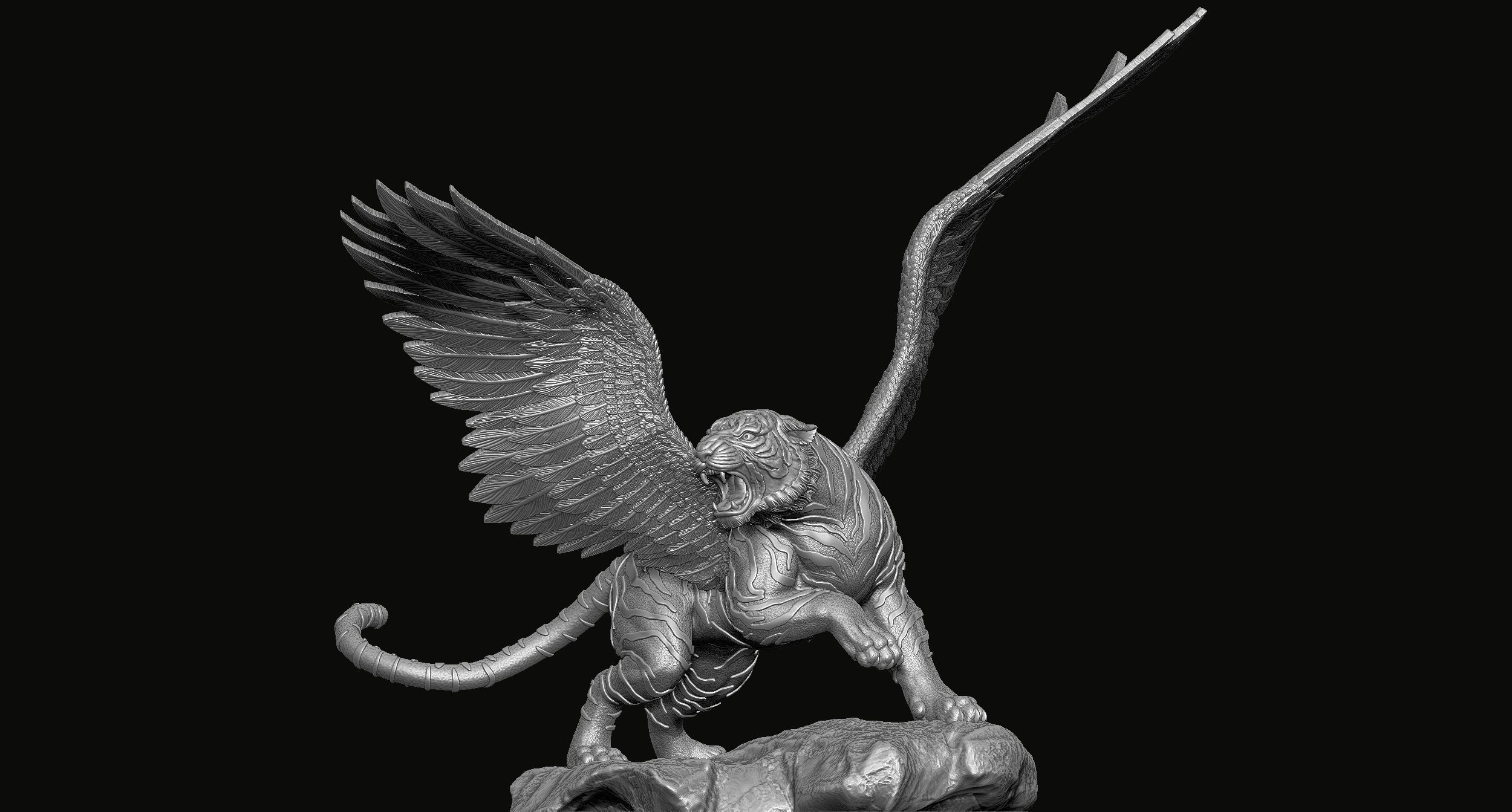 FLYING TIGER STATUE 3D model 3D printable CGTrader