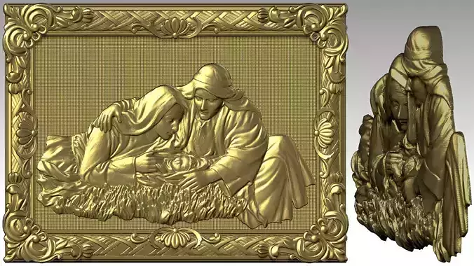 Christmas -  Child Jesus  - Virgin Mary  - Saint Joseph Relief