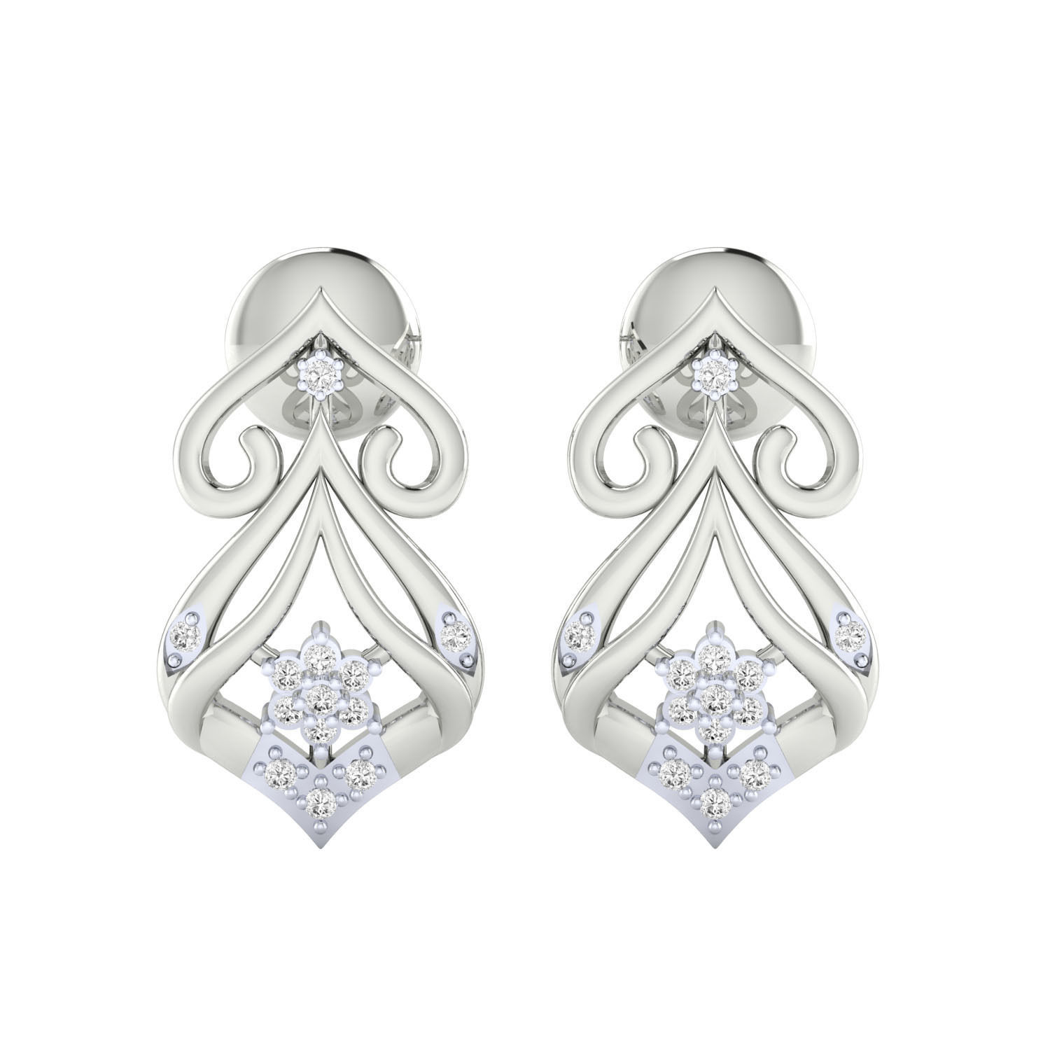 Women Earrings STL JCD OBJ FBX Renders Details 3D print model_8