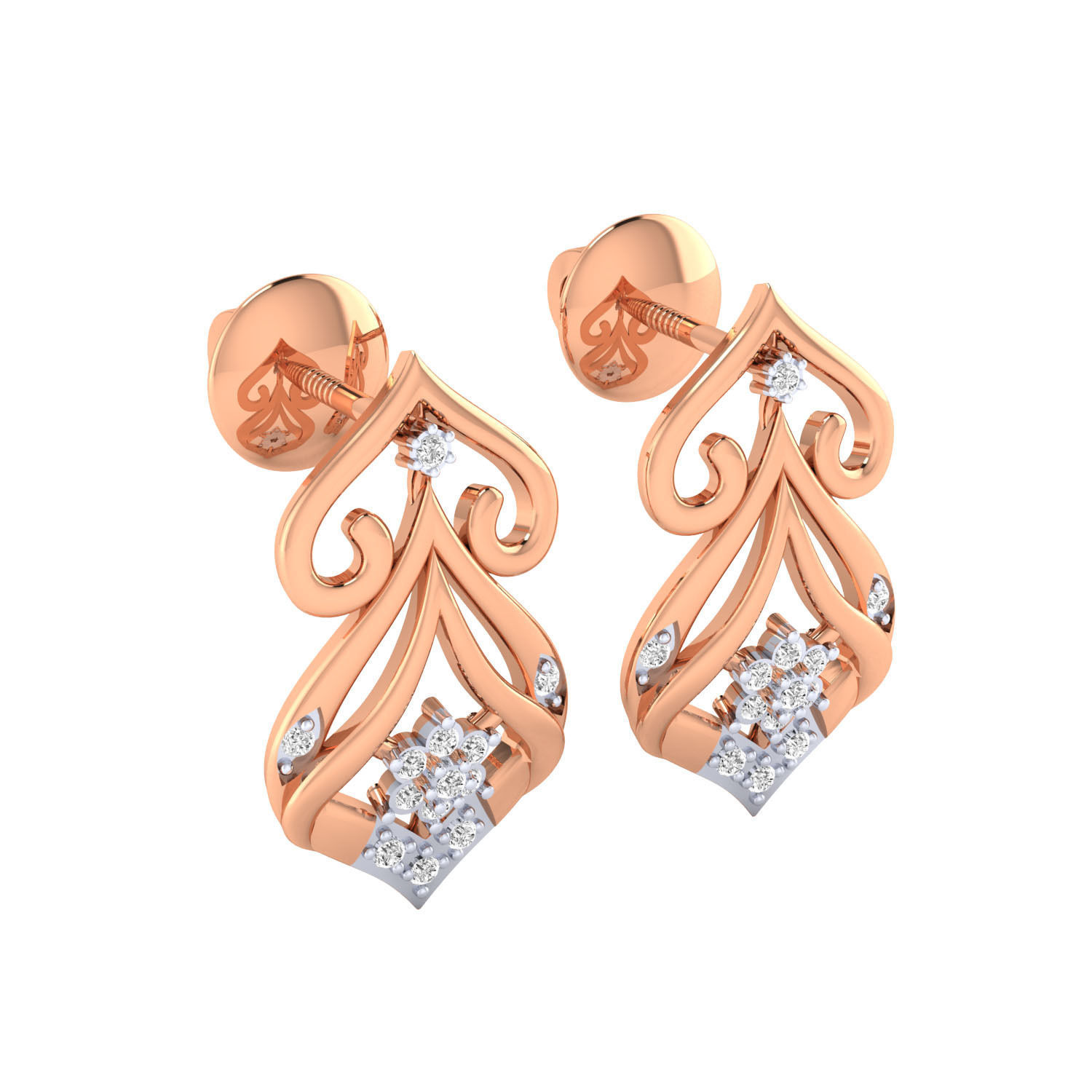 Women Earrings STL JCD OBJ FBX Renders Details 3D print model_1