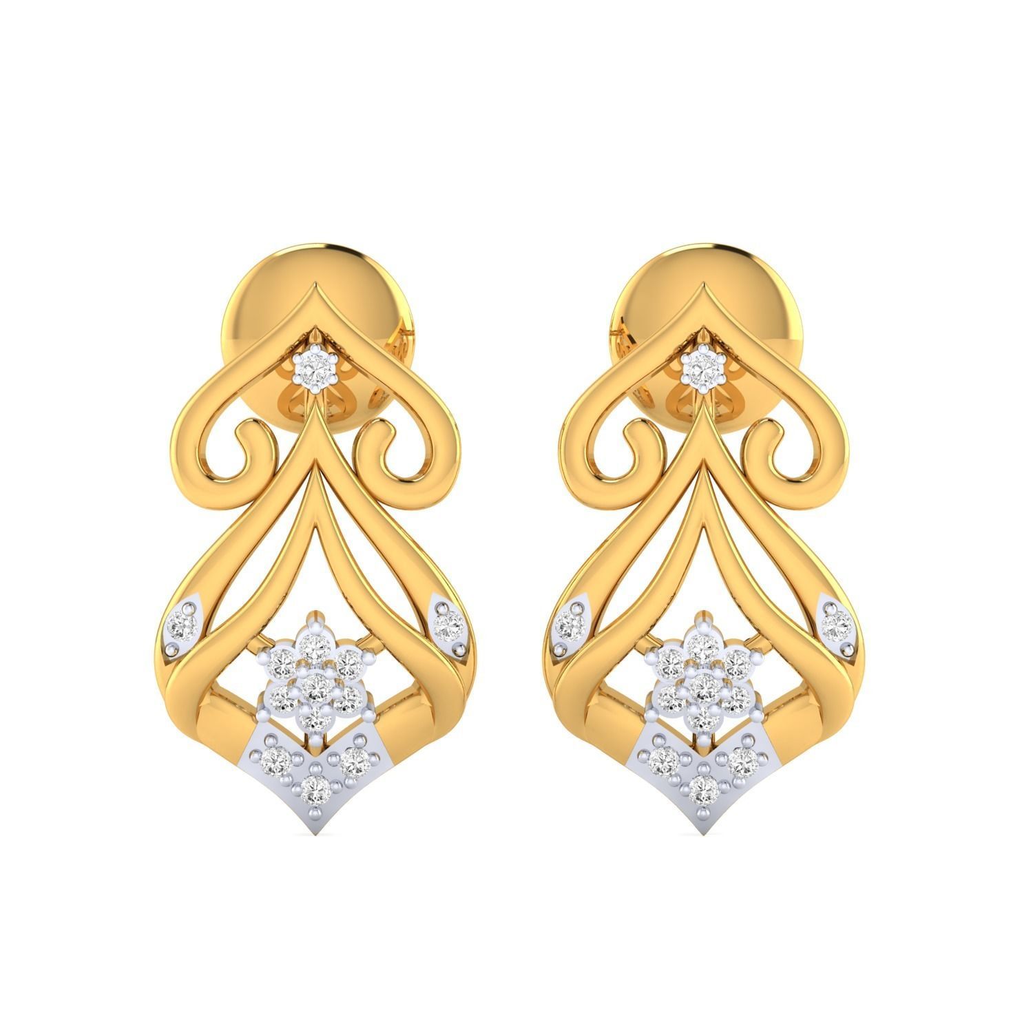 Women Earrings STL JCD OBJ FBX Renders Details 3D print model_15