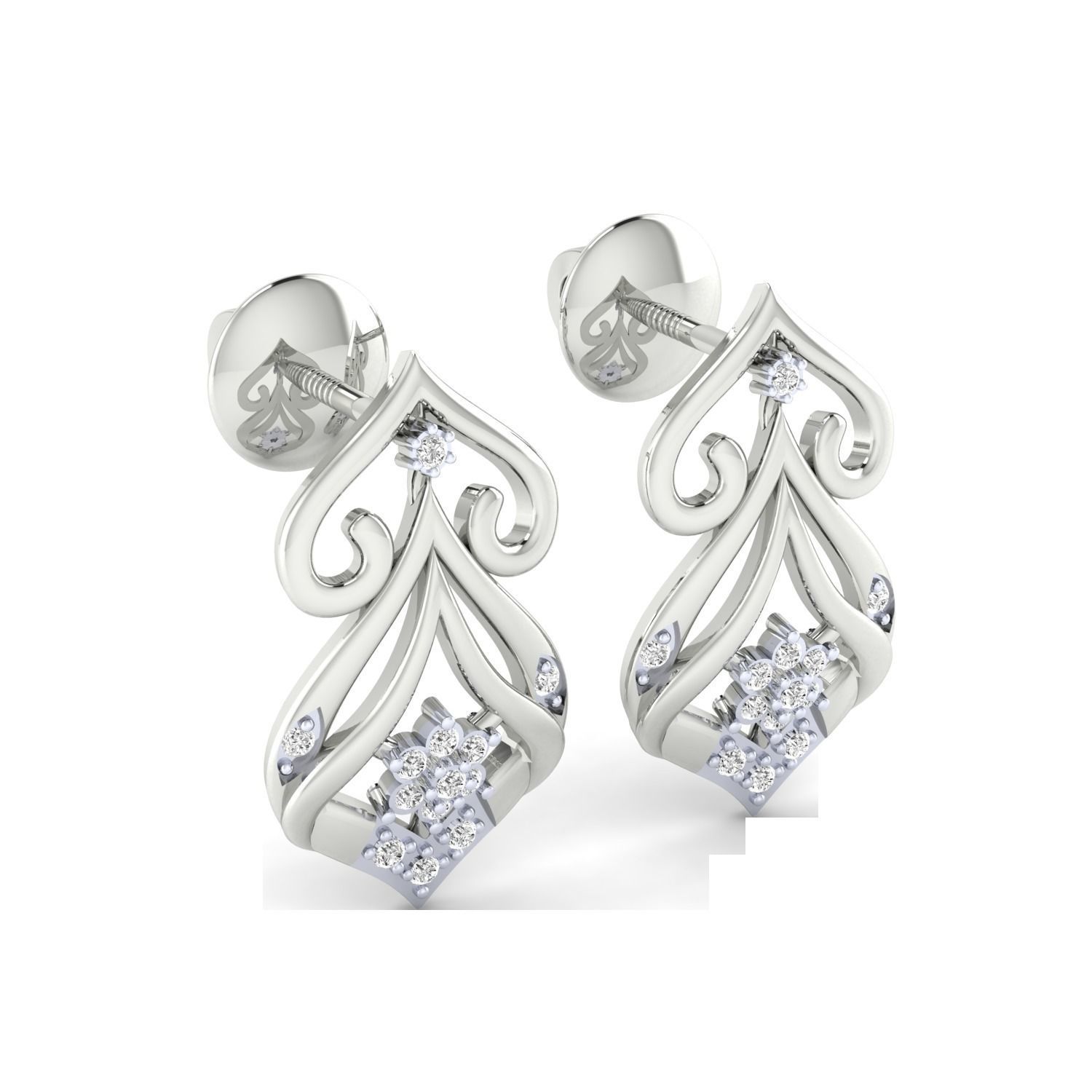 Women Earrings STL JCD OBJ FBX Renders Details 3D print model_5