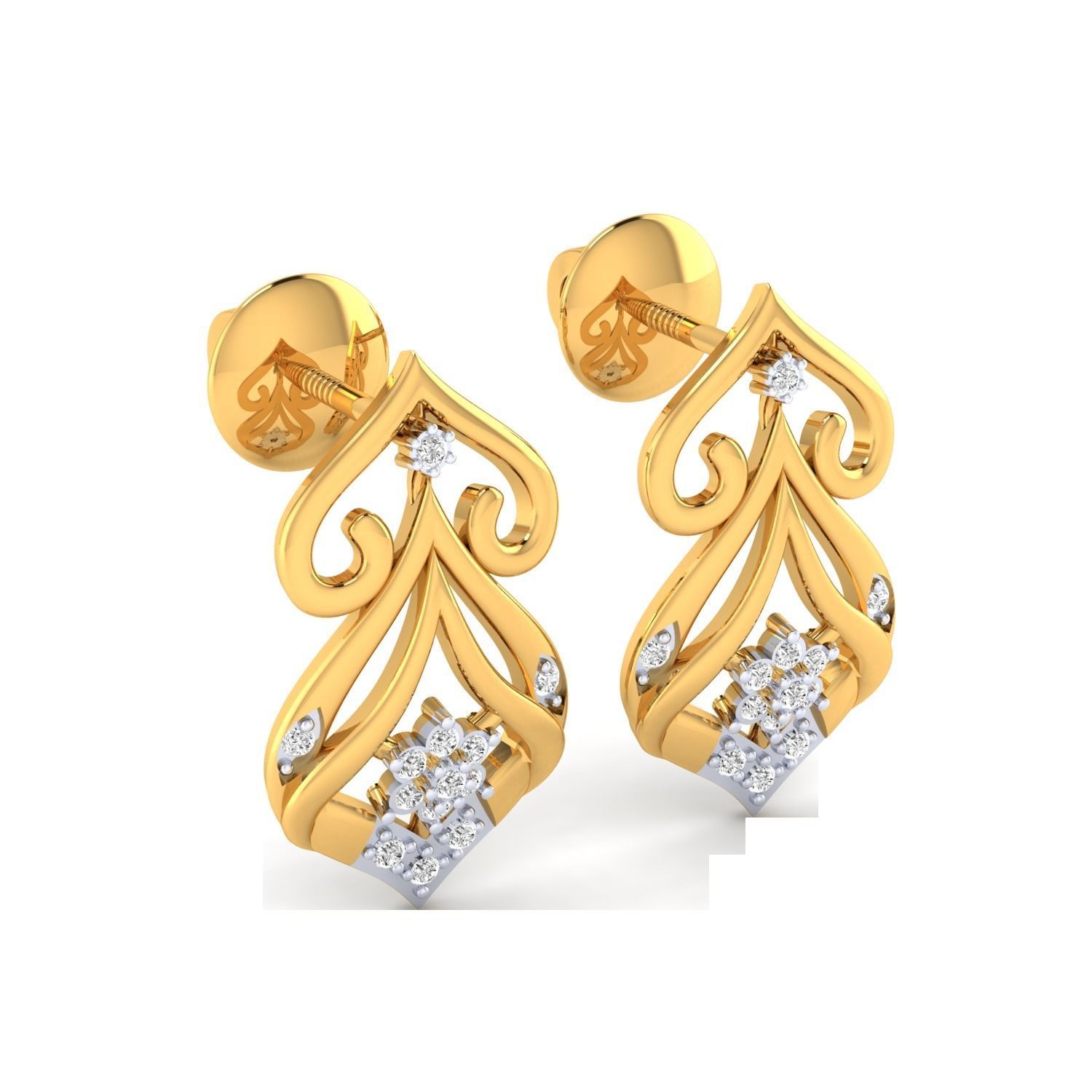 Women Earrings STL JCD OBJ FBX Renders Details 3D print model_11