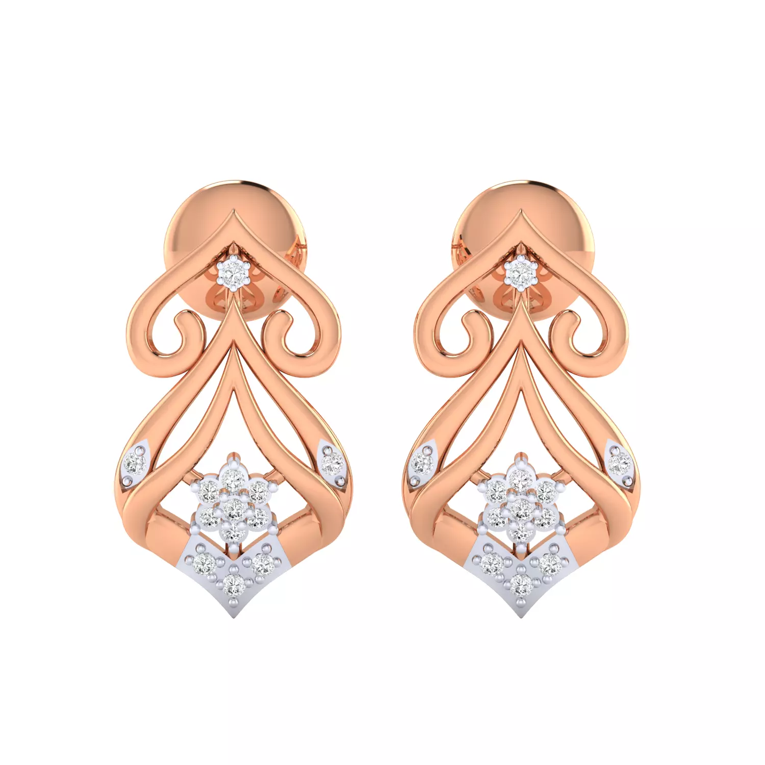 Women Earrings STL JCD OBJ FBX Renders Details 3D print model_0