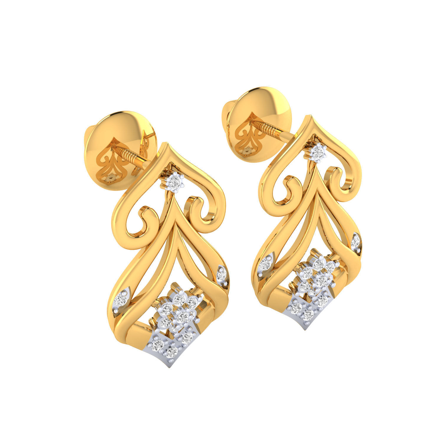 Women Earrings STL JCD OBJ FBX Renders Details 3D print model_10