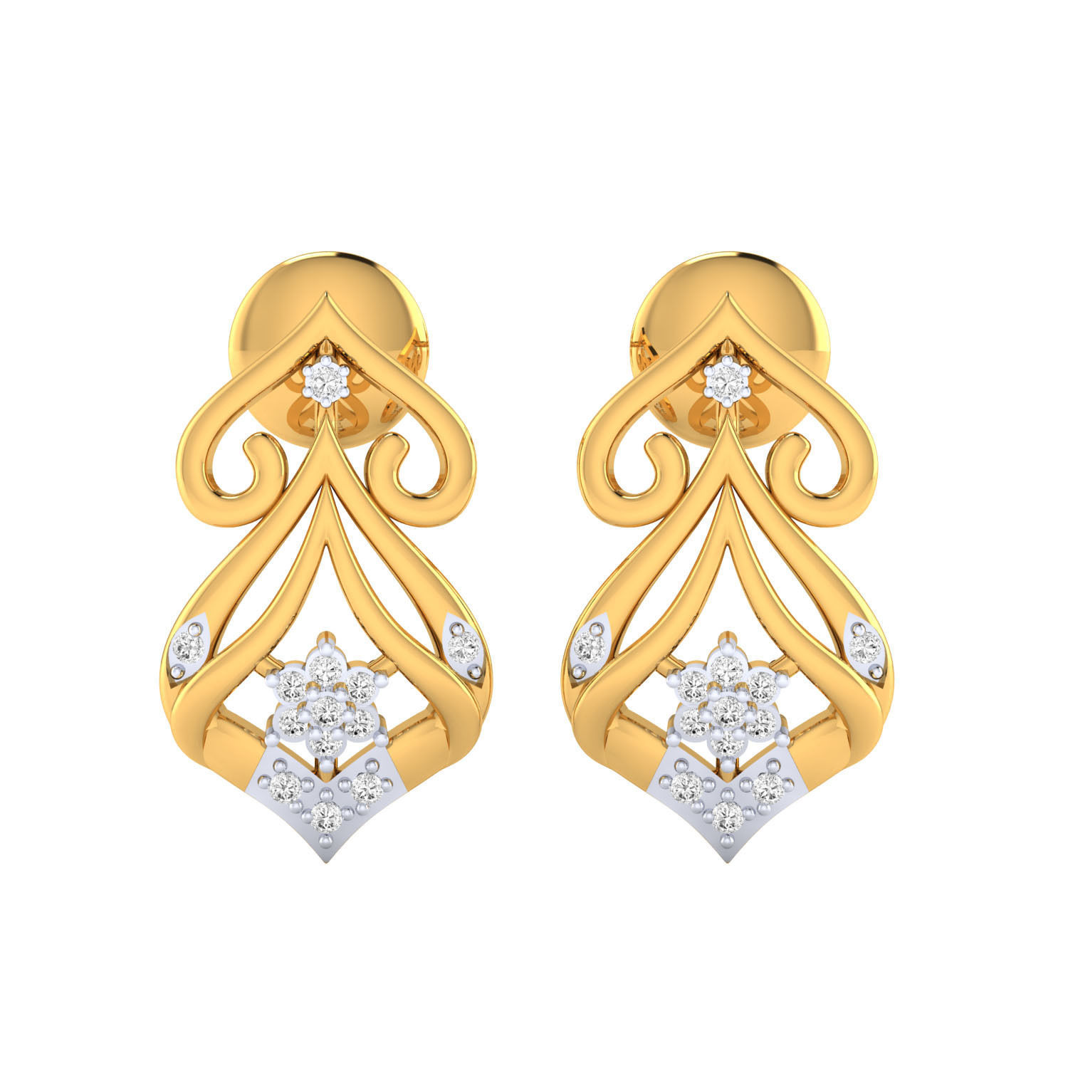 Women Earrings STL JCD OBJ FBX Renders Details 3D print model_14