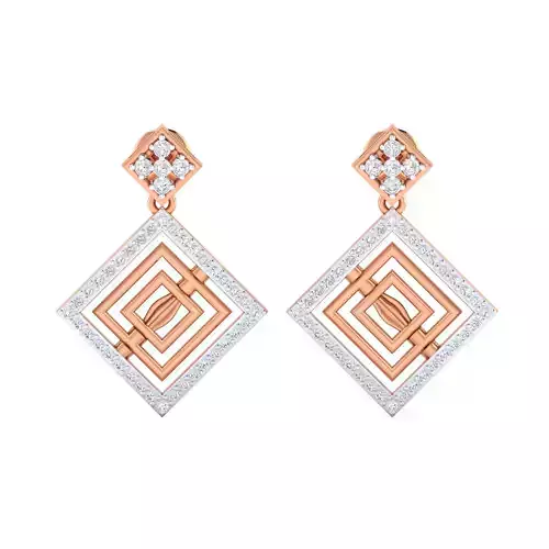 Women Long Drop Earrings STL JCD OBJ FBX Renders Details