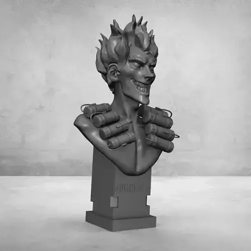 Junkrat bust of joker 3D print model