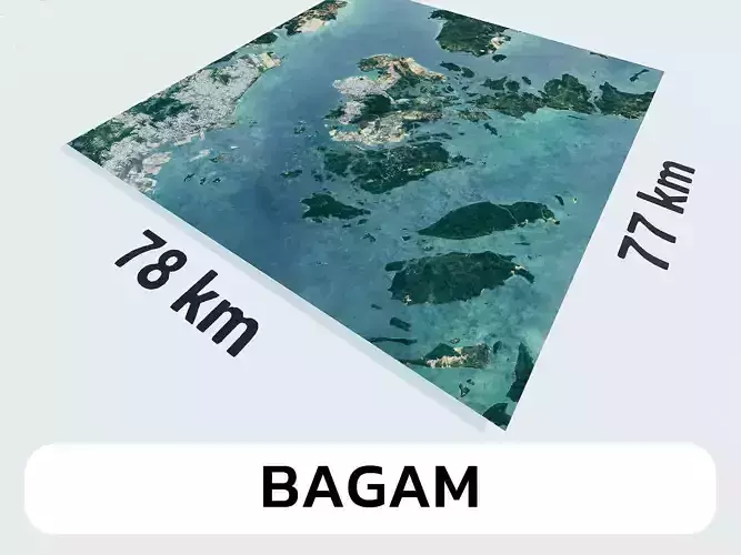 Bagam Indonesia City Landscape 3D Model