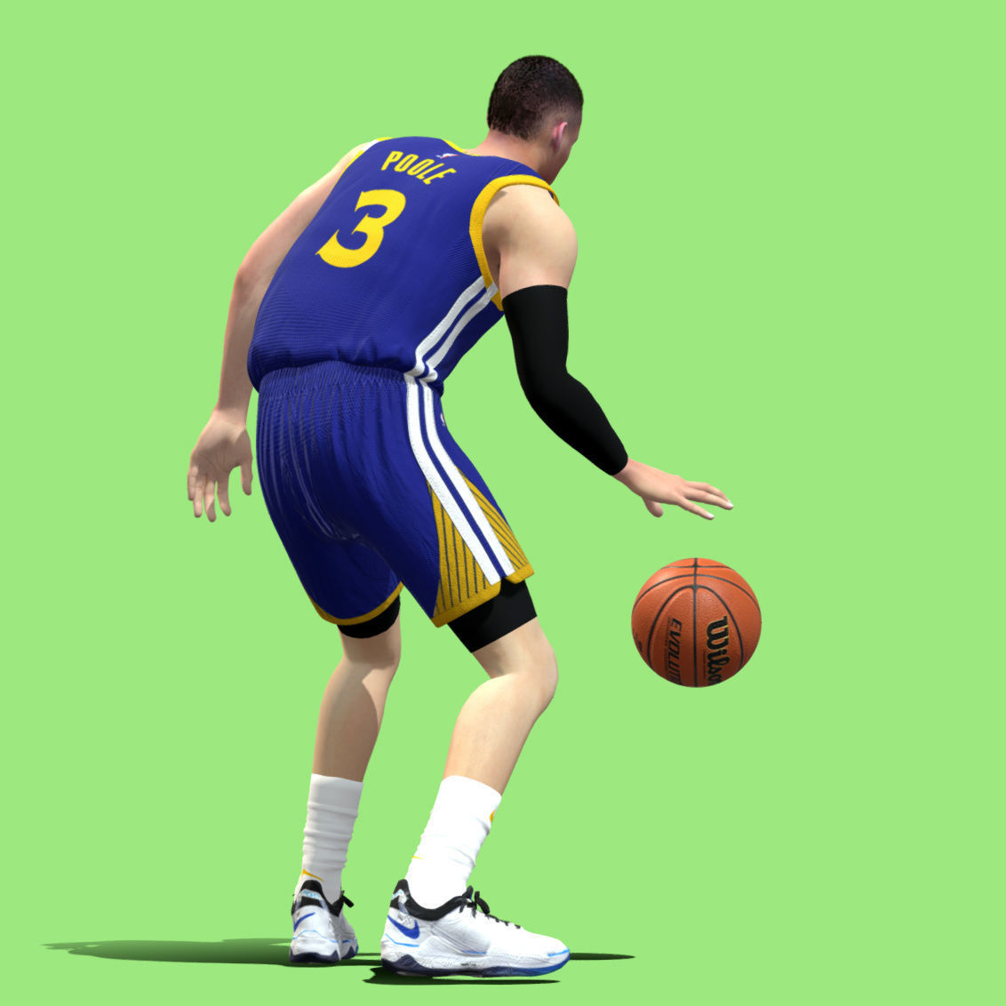 3D Rigged Jordan Poole Golden State Warriors NBA 3D model_2
