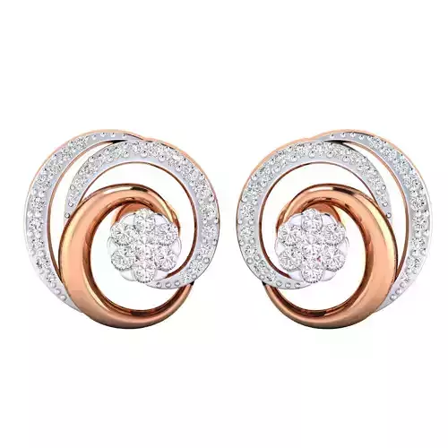 Women Stud Earrings STL JCD OBJ FBX Renders Details