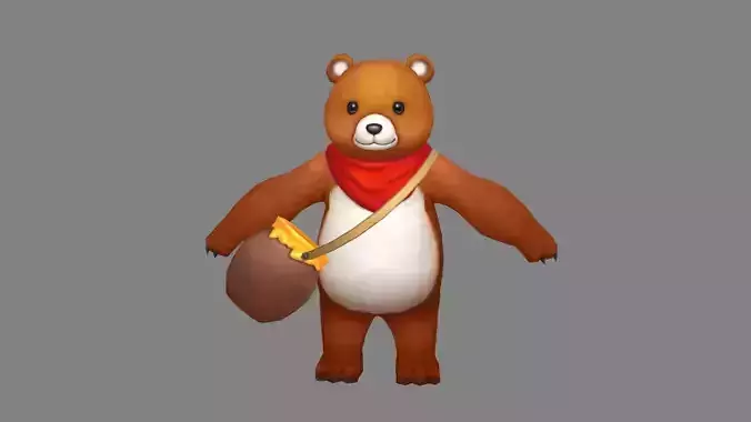 Cartoon Honeypot Bear - brown bear