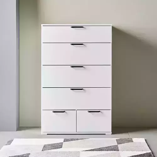 Wide deep in lime 800 5-tier chest of drawers