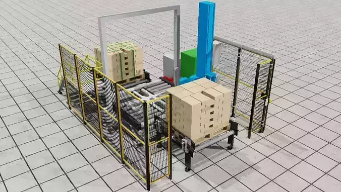 Wrapping And Strapping Pallet - Process Line Packaging