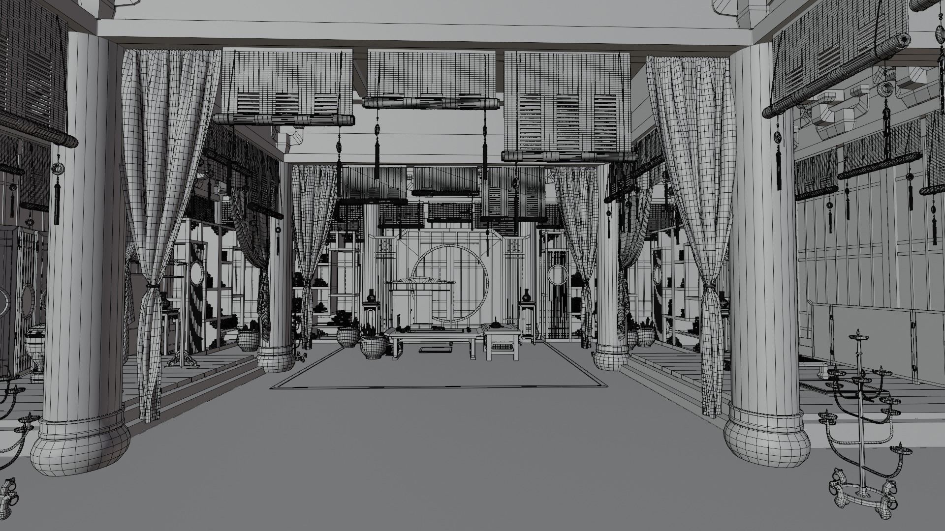 3D The academy in the bamboo forest model 3D model_5