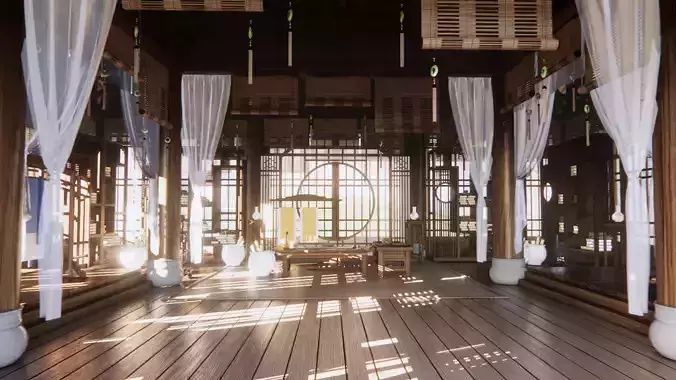 3D The academy in the bamboo forest model 3D model 3D The academy in the bamboo forest model 3D model