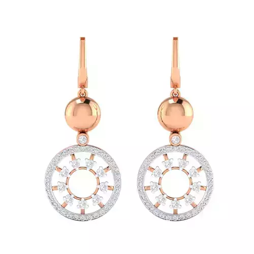 Women Long Drop Earrings STL JCD OBJ FBX Renders Details