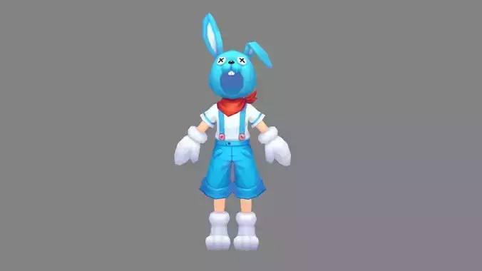 Cartoon  Blue Rabbit costume - boy