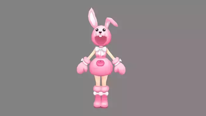 Cartoon Pink Rabbit costume - girl