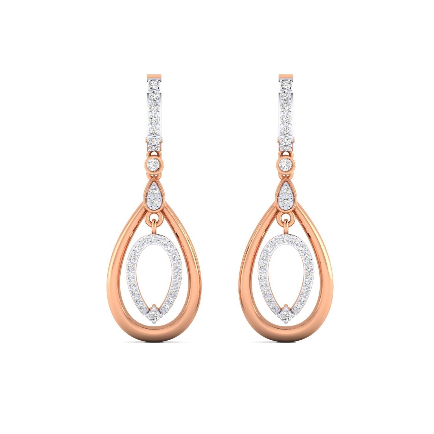 Women Long Drop Earrings STL JCD OBJ FBX Renders Details 3D print model_1