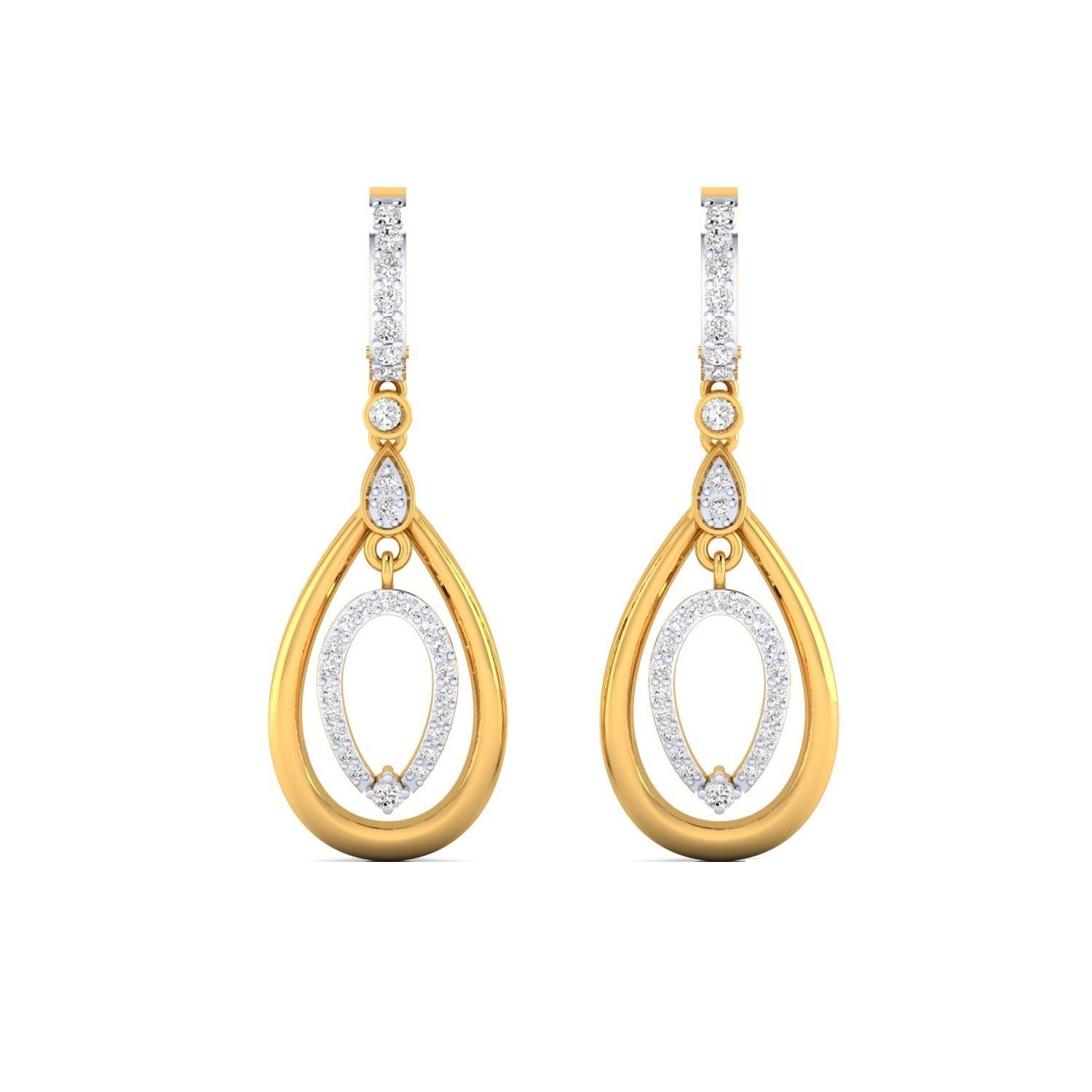 Women Long Drop Earrings STL JCD OBJ FBX Renders Details 3D print model_13