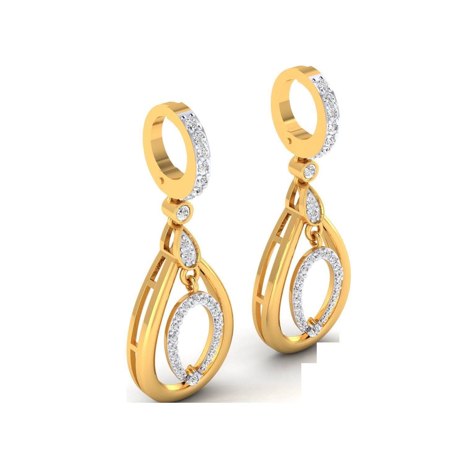 Women Long Drop Earrings STL JCD OBJ FBX Renders Details 3D print model_15