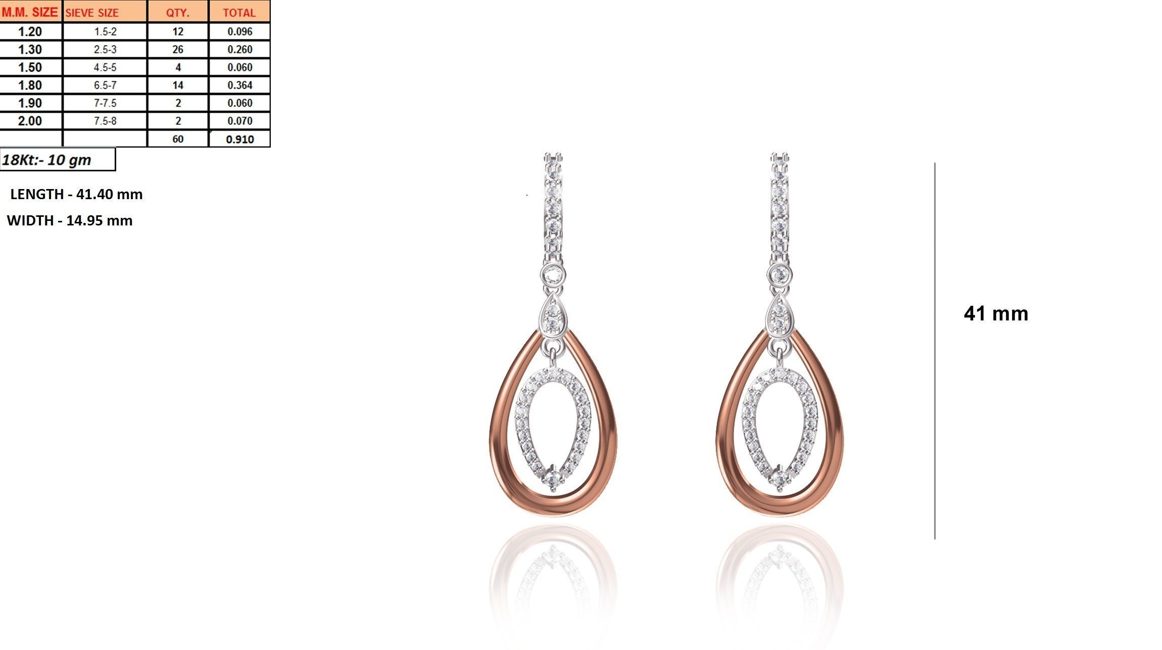 Women Long Drop Earrings STL JCD OBJ FBX Renders Details 3D print model_19