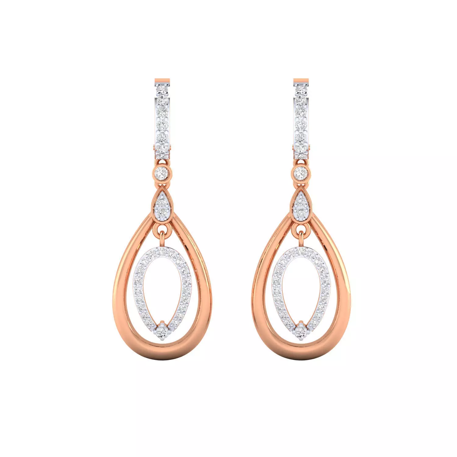 Women Long Drop Earrings STL JCD OBJ FBX Renders Details 3D print model_0