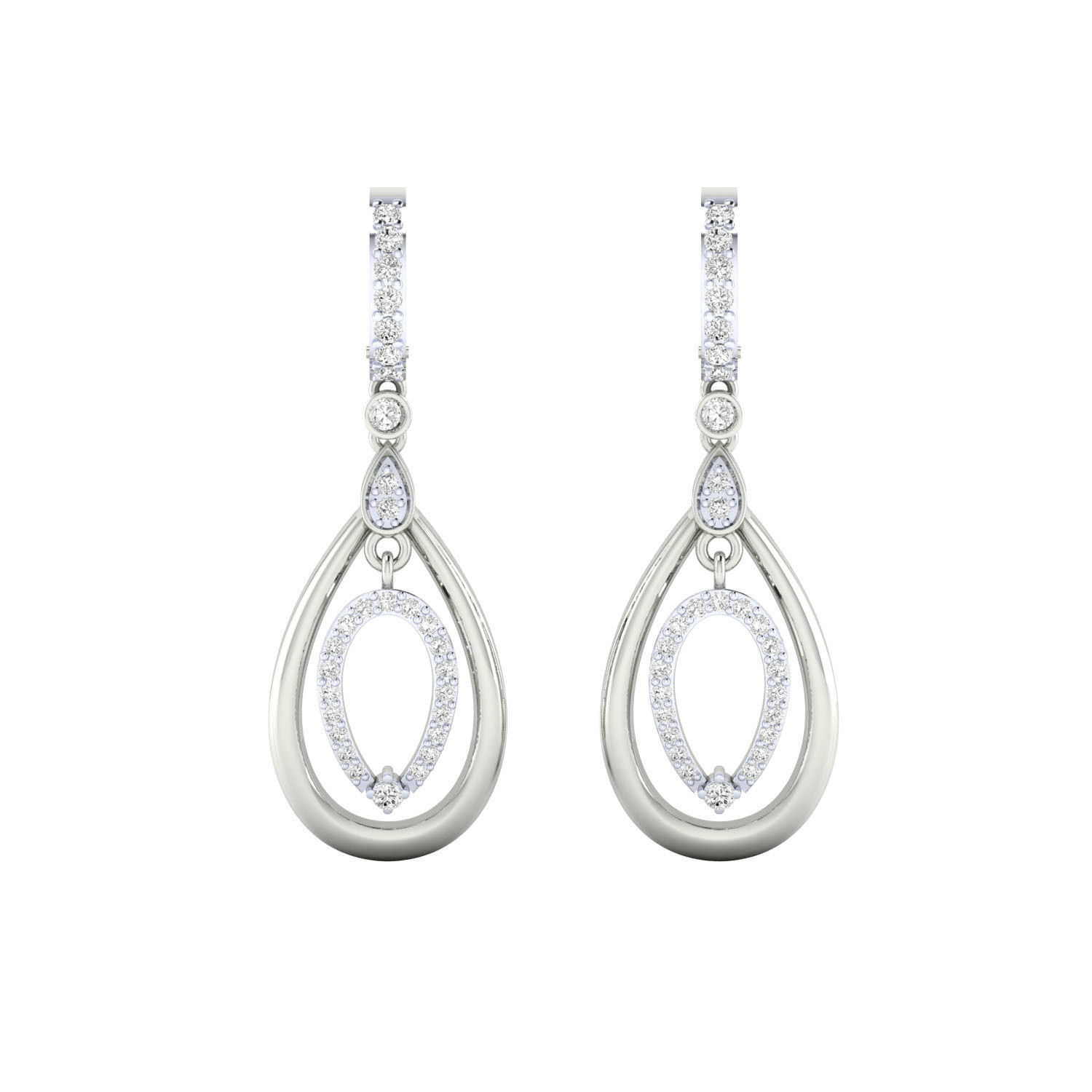 Women Long Drop Earrings STL JCD OBJ FBX Renders Details 3D print model_6