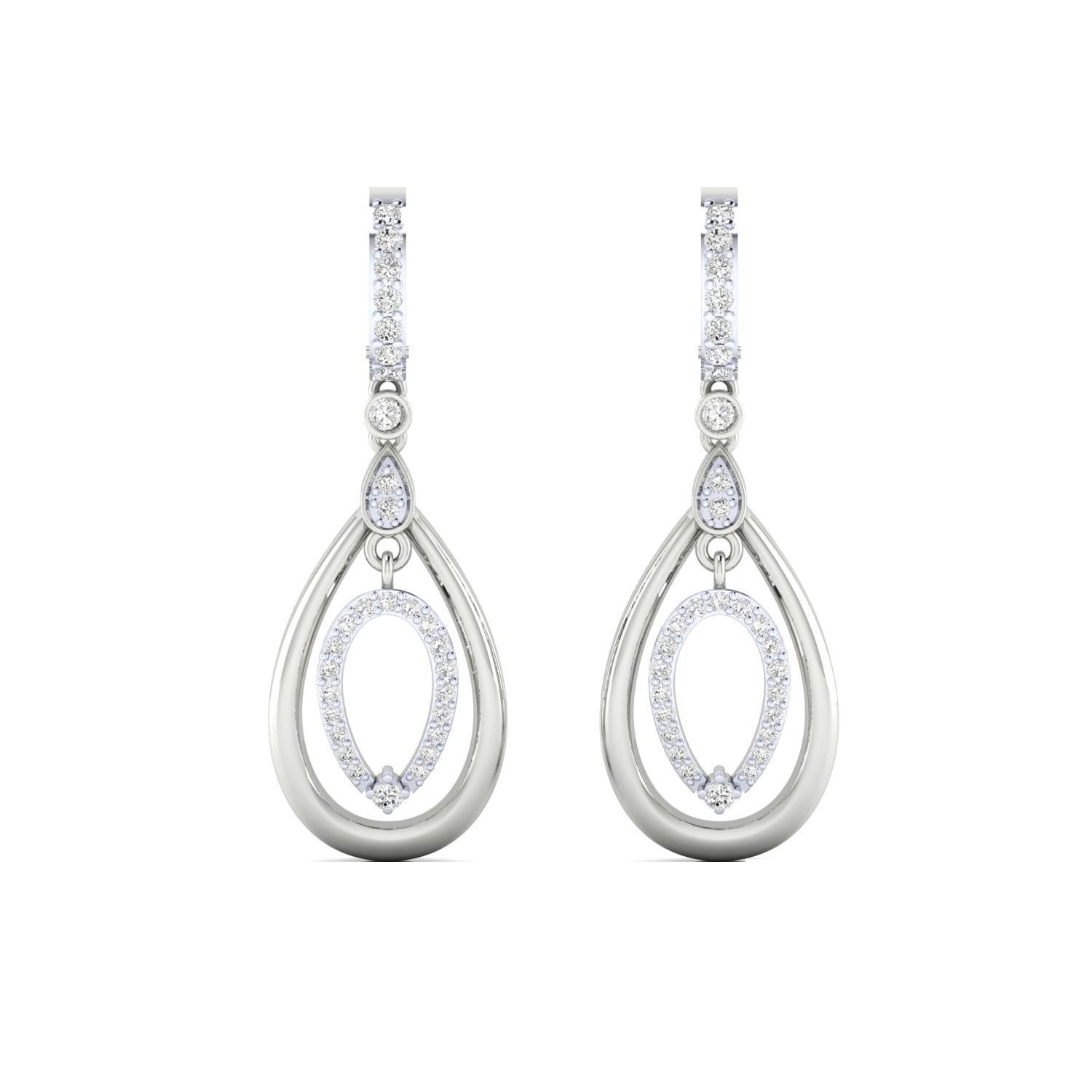 Women Long Drop Earrings STL JCD OBJ FBX Renders Details 3D print model_7