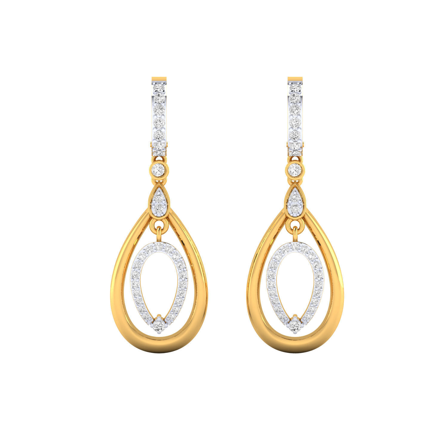 Women Long Drop Earrings STL JCD OBJ FBX Renders Details 3D print model_12