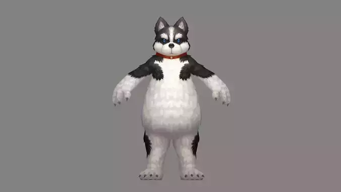 Cartoon Husky Character - dog