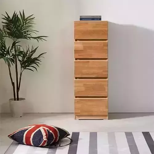 Rubber solid wood 400 5-tier chest of drawers