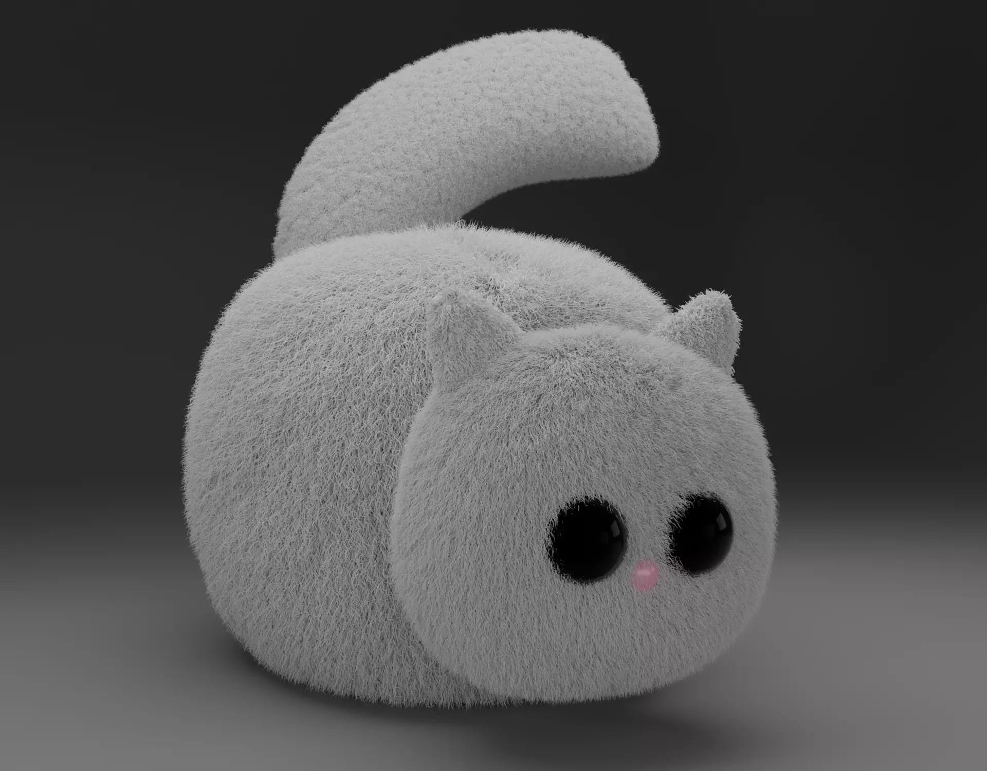 Fluffy Cat Low-poly 3D model_0