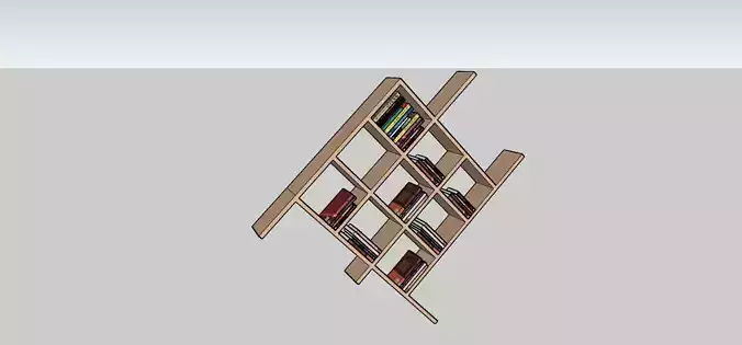 BOOKSHELF book shelf with books 3D model